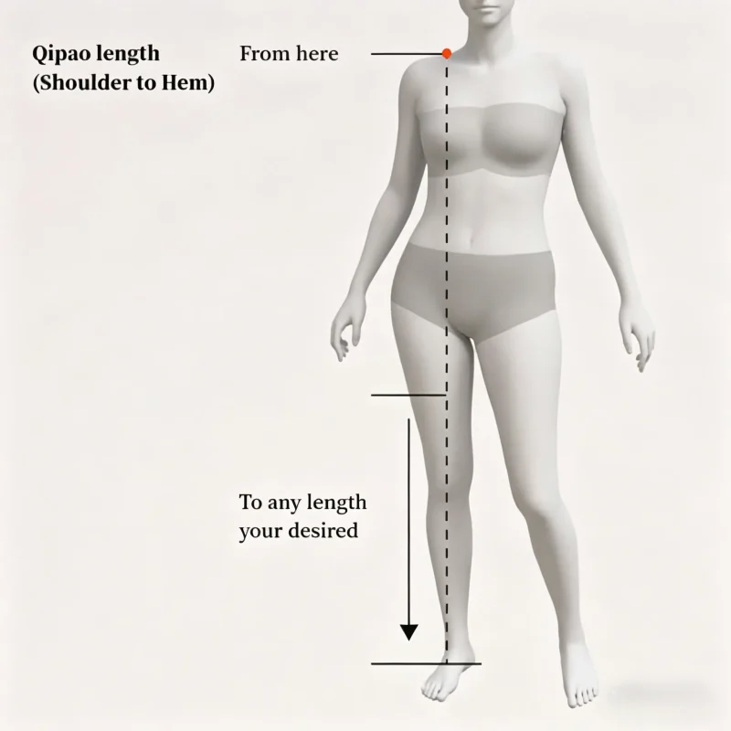 How to measure cheongsam length from shoulder to hem, complete qipao measuring guide for perfect fit