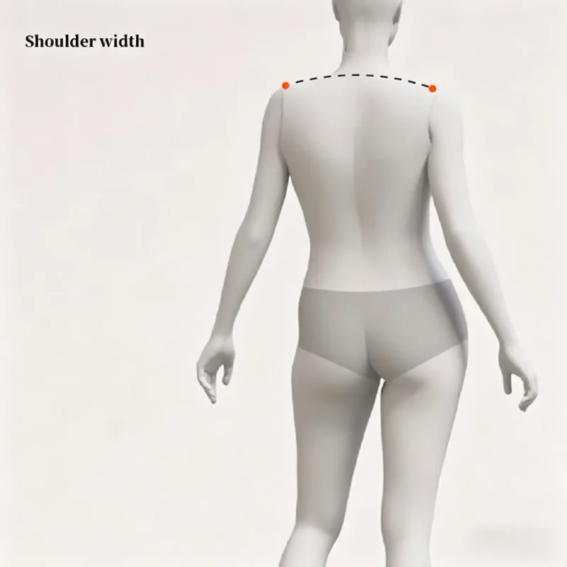 Accurate shoulder width measuring method for qipao, professional cheongsam size fit guide