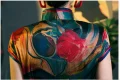 Old Shanghai vintage qipao dress made of mulberry silk, featuring bold floral print, traditional mandarin collar, and back zipper closure for a sleek fit.
