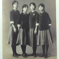 Vintage 1920s Chinese schoolgirl uniform photo, aesthetic inspiration for Margarita vintage schoolgirl leather Qipao shoes, blending old Shanghai cheongsam culture with classic Mary Jane design.