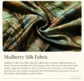 Close-up detail shot of mulberry silk fabric used for shanghai style qipao, showing the rich green and gold leaf print texture and smooth, lustrous surface.