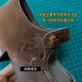 1920s Chinese era replica cheongsam leather shoes, vintage hollow out detail in republic of china style